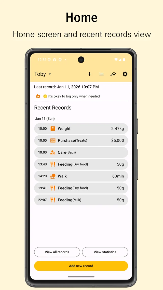 Beecabi home screen