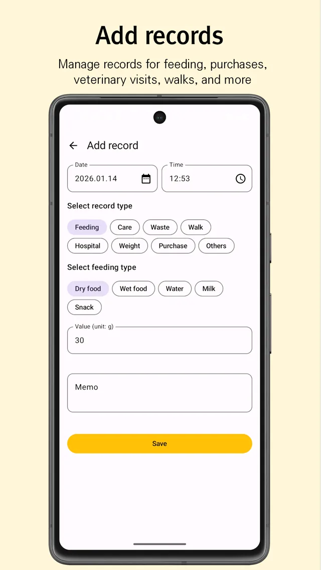 Add a pet record in Beecabi